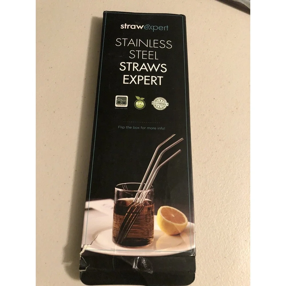 Strawexpert Stainless‎ Steel Straws Expert 16 Pc Reusable Drinking Straws/Tips